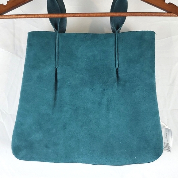 Eileen Fisher Teal Pebbled Leather Tote - Picture 3 of 11